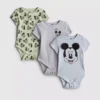 0–18 kk | 3 kpl:n pakkaus Disney-Mikki Hiiri- ja Donald Ankkas-bodysuitit, joissa on kasvuvaraa vastasyntyneille