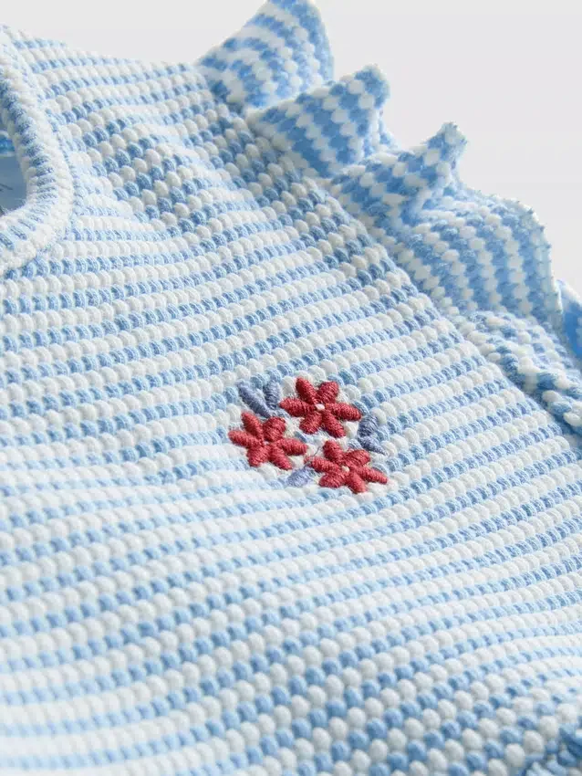 0–18 kk | röyhelöinen vastasyntyneen smock-mekko