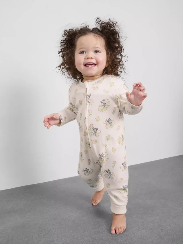 0–24 kk | 2 kpl:n pakkaus Disneyn Bambi-vetoketjullinen body