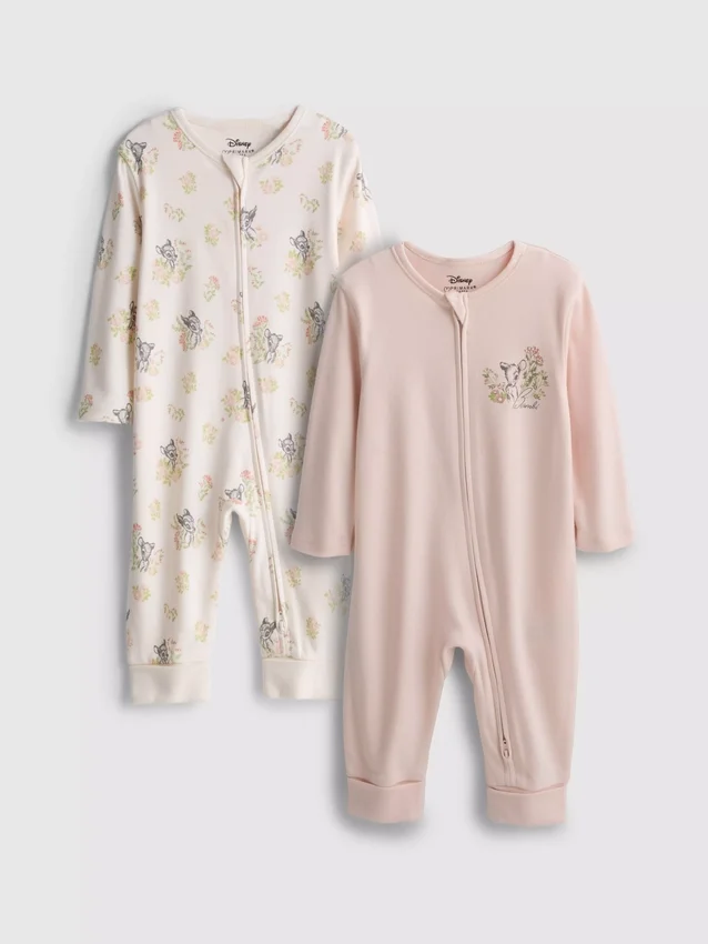 0–24 kk | 2 kpl:n pakkaus Disneyn Bambi-vetoketjullinen body