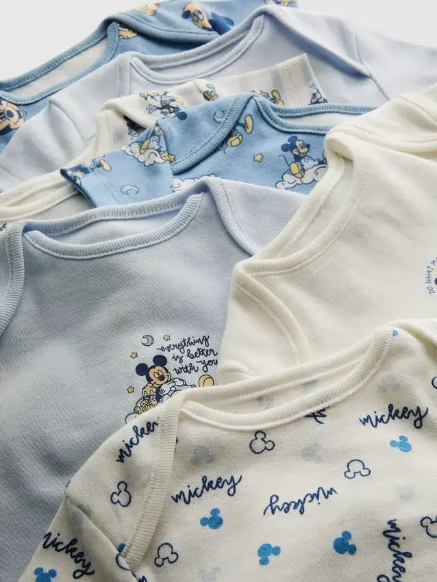 0–36 kk | 7 kpl:n pakkaus Disney-Mickey Mouse -lyhythihaisia bodyja
