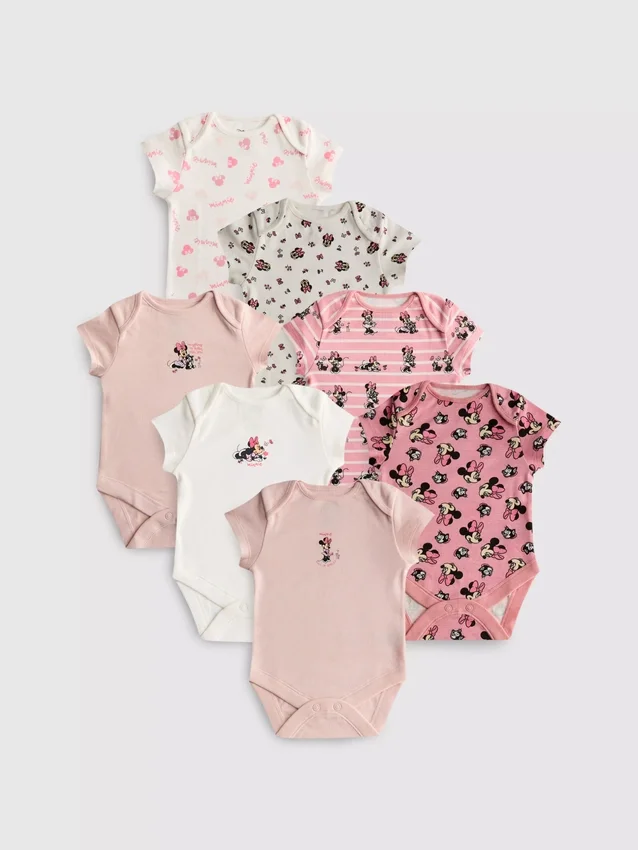 0–36 kk | 7 kpl:n pakkaus Disneyn Minnie Mouse -lyhythihaisia Shortsit