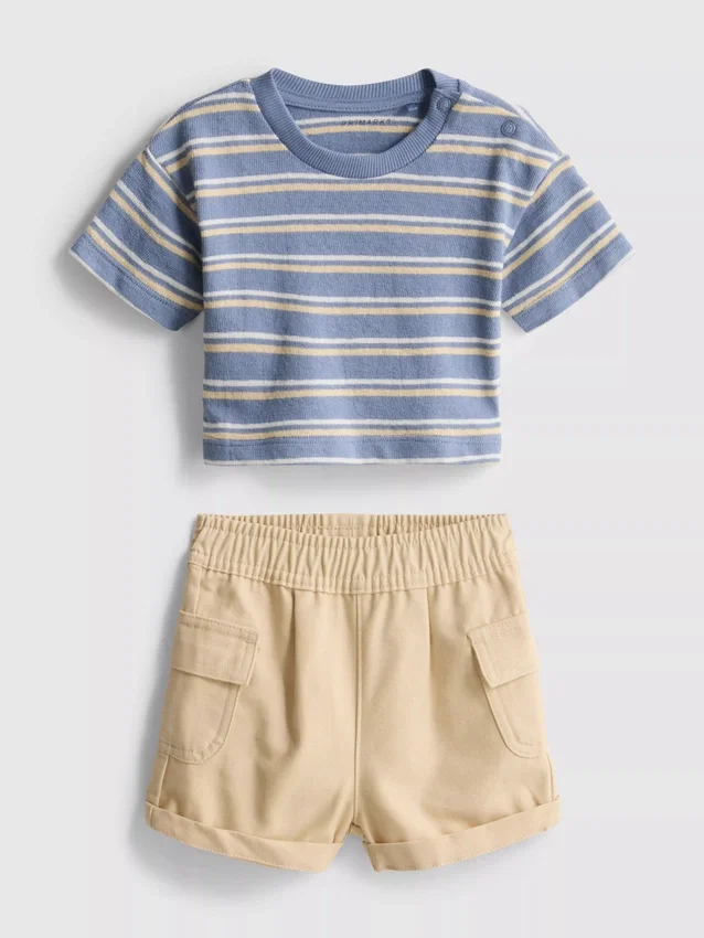 0–36 kk | T-paita ja cargo-shortsit -seti