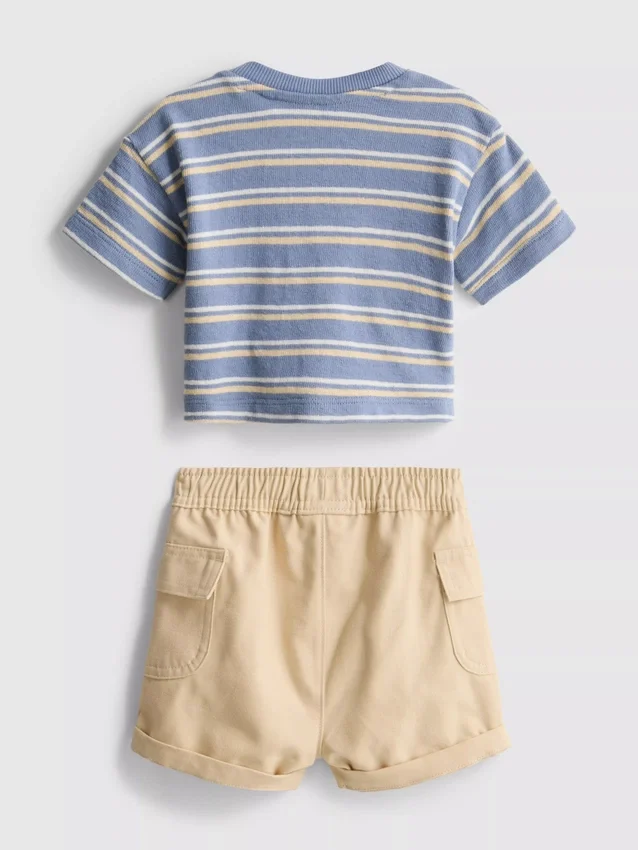 0–36 kk | T-paita ja cargo-shortsit -seti