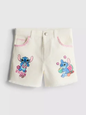 1,5–8 v. | Disneyn Stitch-kontrastikuvioiset denimshortsit