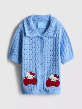 1,5–8 v. | Hello Kitty -kauluspaita, lyhythihainen neuletakki