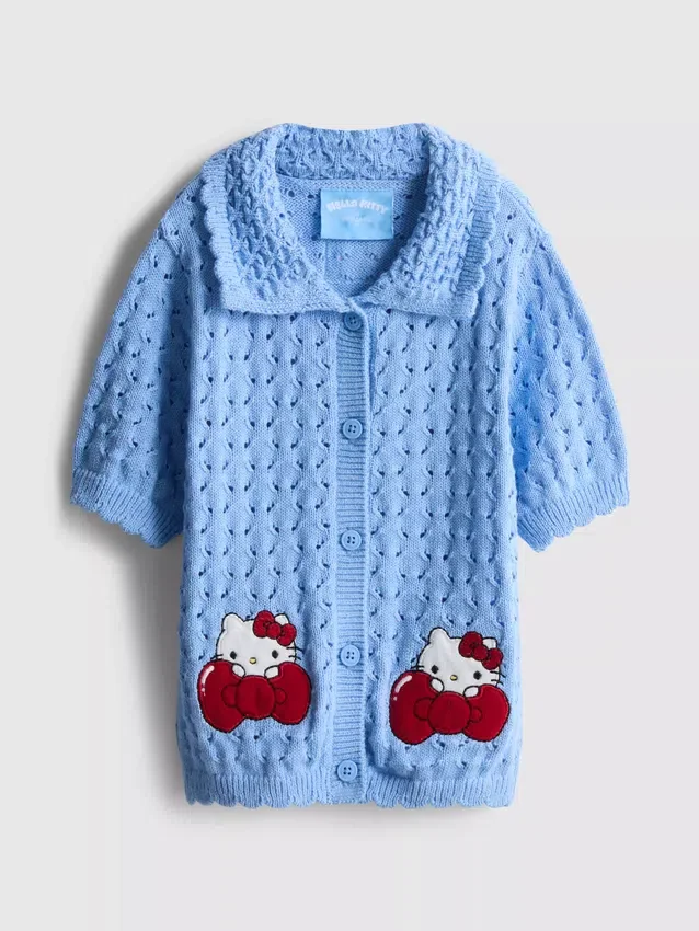 1,5–8 v. | Hello Kitty -kauluspaita, lyhythihainen neuletakki