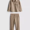 1,5–8 v. | Jacquard-vetoketjullinen takki ja Collegehousut -setti
