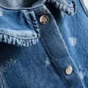 1,5–8 v. | kukkakuvioinen hihaton denim-mekko kauluksella