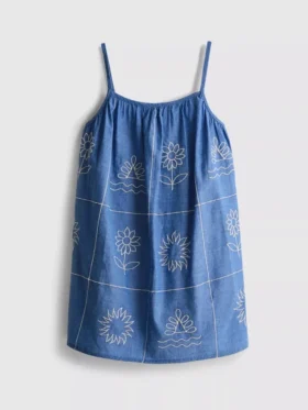 1,5–9 v. | brodeerattu chambray-cami-mekko