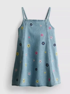 1,5–9 v. | brodeerattu denim-mekko