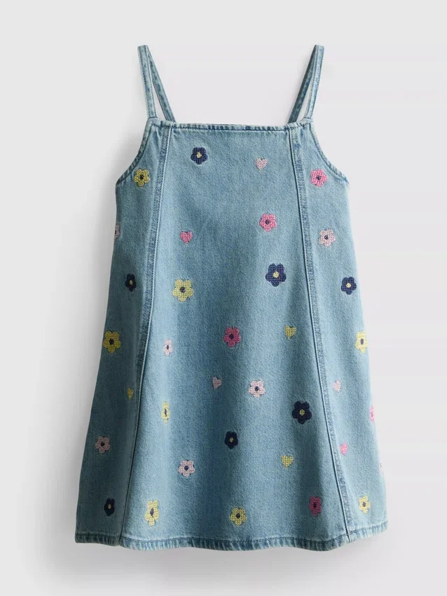 1,5–9 v. | brodeerattu denim-mekko