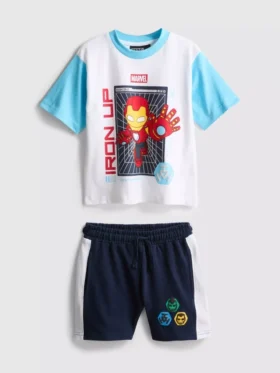 1–9-vuotiaille | Marvel Iron Man -kauluspaita ja Shortsit