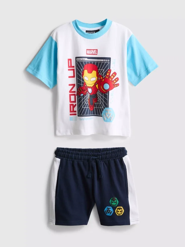 1–9-vuotiaille | Marvel Iron Man -kauluspaita ja Shortsit