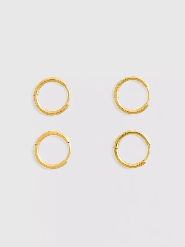2pk vedenkestäviä diamanta-korvarenkaita