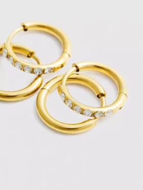 2pk vedenkestäviä diamanta-korvarenkaita