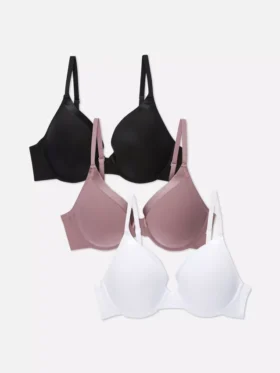 3-pack A-kuppisia täyskuppisia T-paita-rintaliivejä