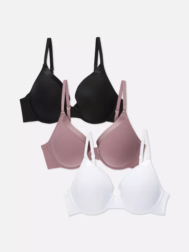 3-pack A-kuppisia täyskuppisia T-paita-rintaliivejä