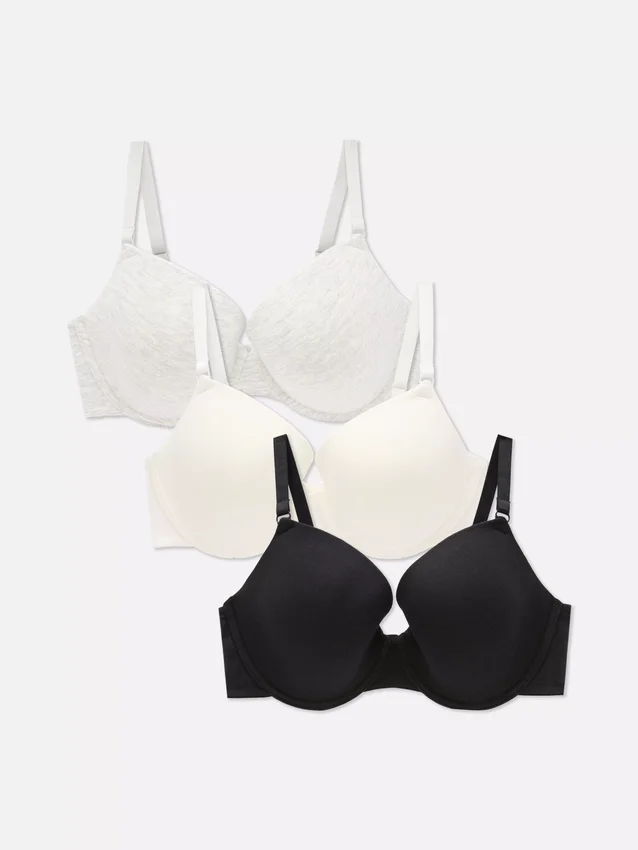 3-pakkaus T-paita-rintaliivejä