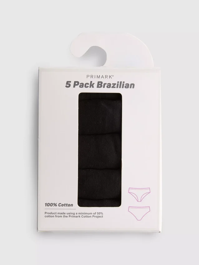 5-pakkaus puuvillaisia brasilialaisia alushousuja