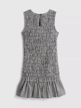 7–15 v. | rypytetty gingham-kuvioinen hihaton mekko