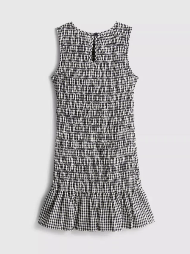 7–15 v. | rypytetty gingham-kuvioinen hihaton mekko