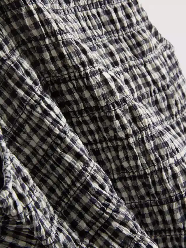 7–15 v. | rypytetty gingham-kuvioinen hihaton mekko
