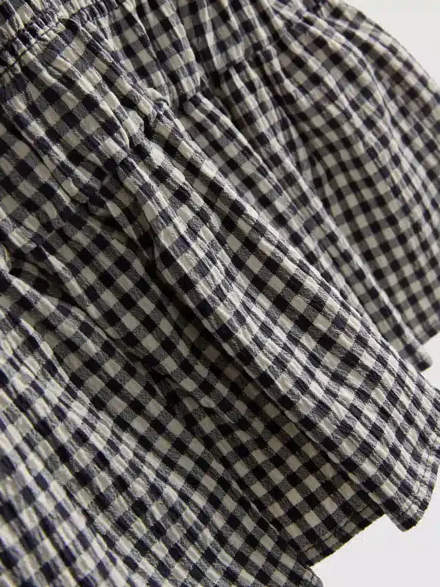7–15 v. | rypytetty gingham-kuvioinen hihaton mekko