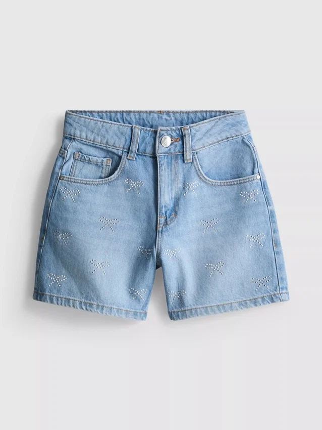 7–15 v. | strassikoristeiset denimshortsit