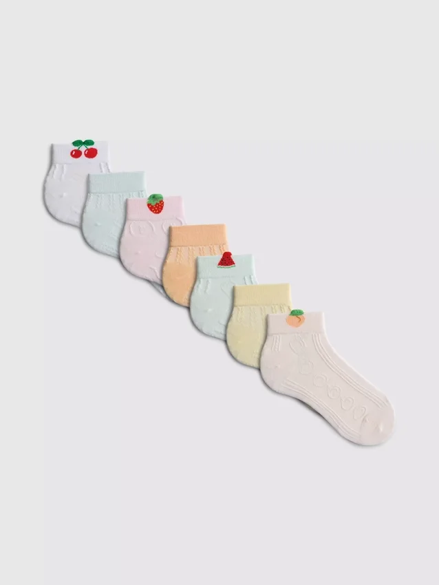 7 kpl hedelmäkuvioisia nilkkasukia