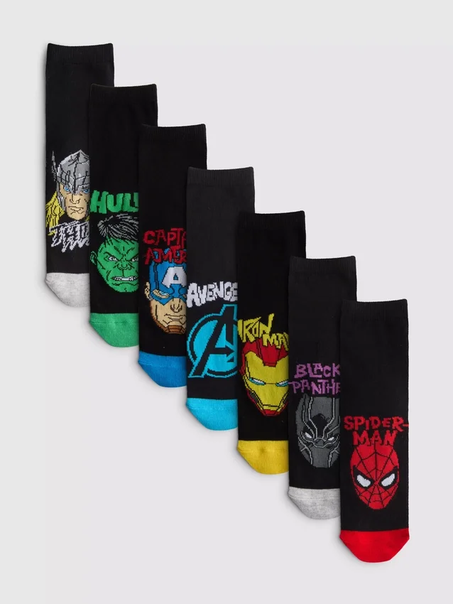 7 kpl:n pakkaus Marvel-nilkkasukat