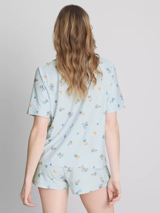 Aamiaiskuvioiset lyhyet boyfriend-pyjamat