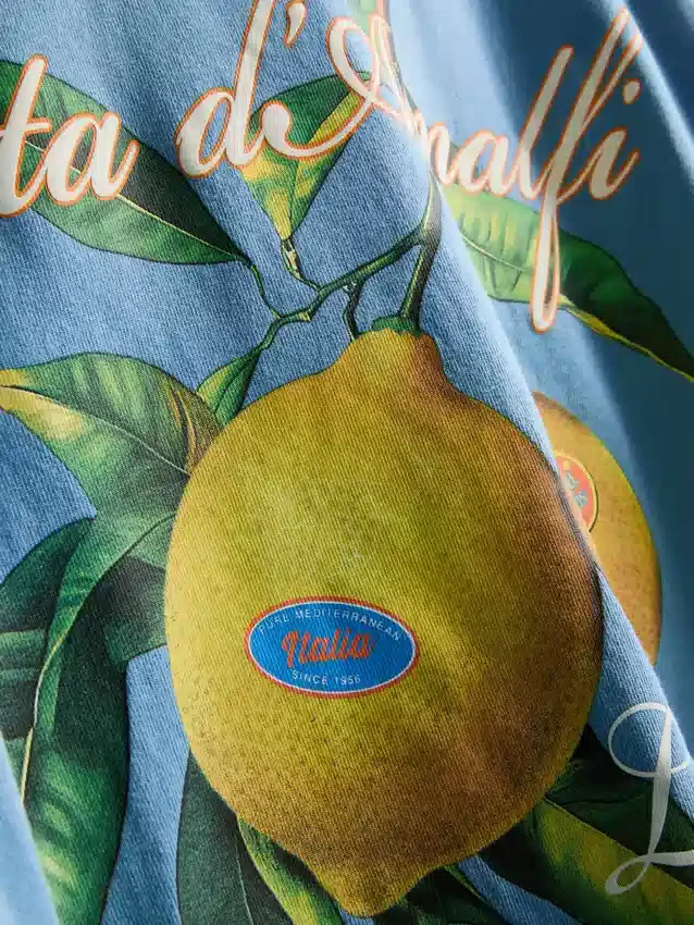 Amalfi-sitruunakuviollinen T-paita
