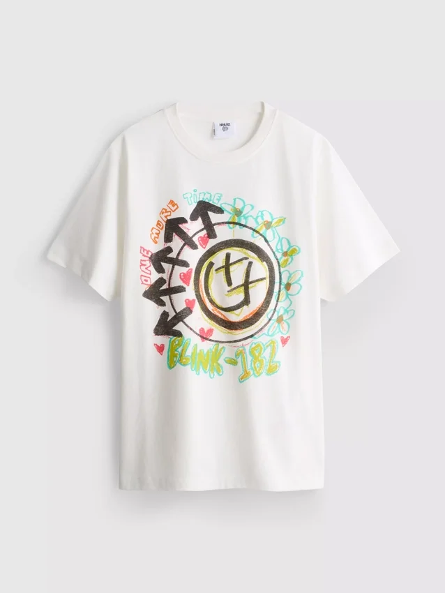 Blink 182:n rento puuvillainen logopaita