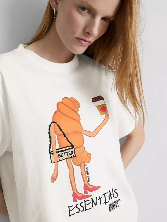 Bouffants and Broken Hearts -puuvillainen croissant-t-paita