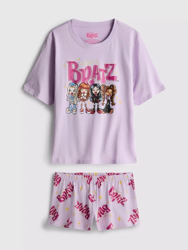 Bratz-puuvillaiset graafiset lyhythihaiset pyjamat