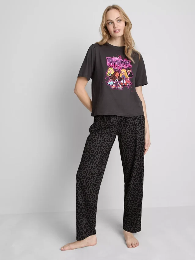 Bratz-puuvillaiset leopardikuvioiset pyjamat