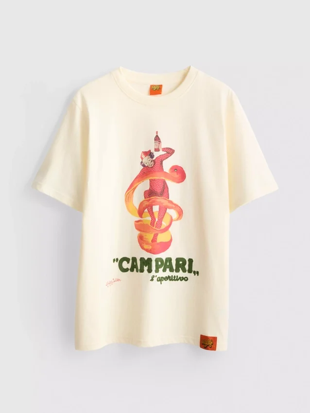 Campari-puuvillainen pyöreäkaulainen t-paita