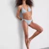 Daisy-koristeinen gingham-kuvioinen kolmiomainen bikiniliivi
