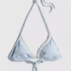 Daisy-koristeinen gingham-kuvioinen kolmiomainen bikiniliivi