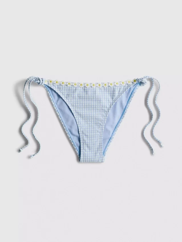 Daisy-koristeiset gingham-bikinialushousut