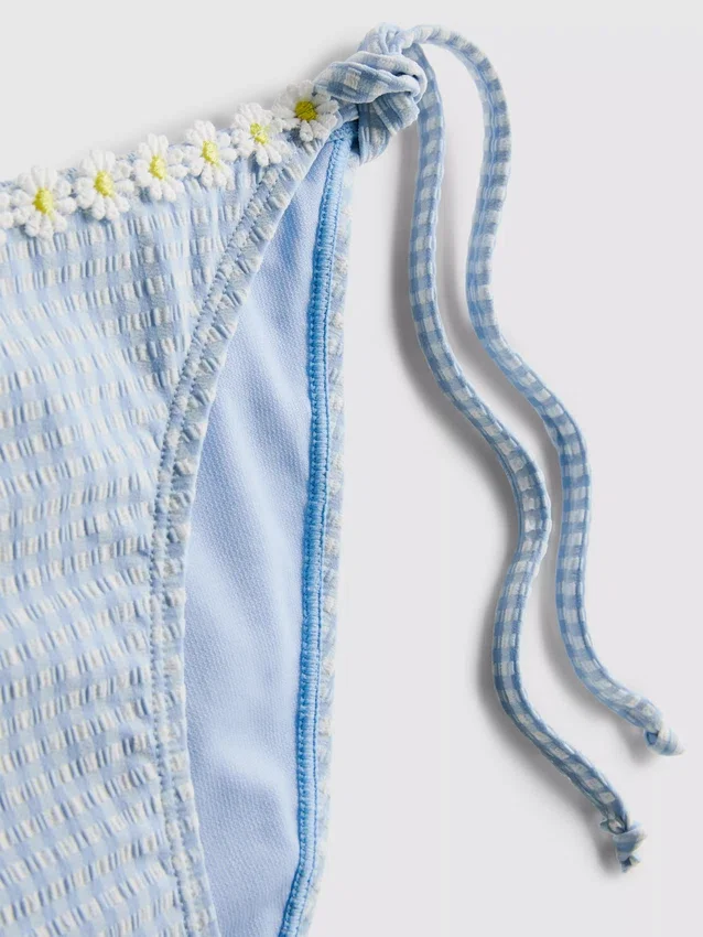 Daisy-koristeiset gingham-bikinialushousut