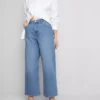 Denim-cropped-farkut, leveät lahkeet
