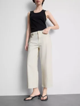 Denim-cropped-farkut, leveät lahkeet