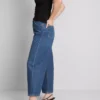 Denim-cropped-farkut, leveät lahkeet