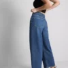 Denim-cropped-farkut, leveät lahkeet