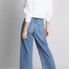 Denim-cropped-farkut, leveät lahkeet