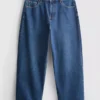 Denim-cropped-farkut, leveät lahkeet