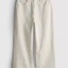Denim-cropped-farkut, leveät lahkeet