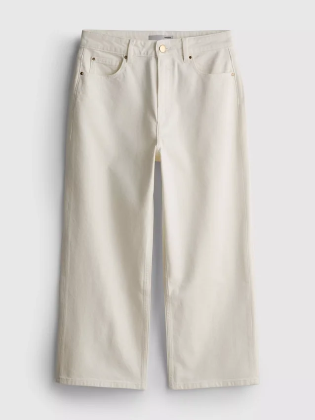 Denim-cropped-farkut, leveät lahkeet